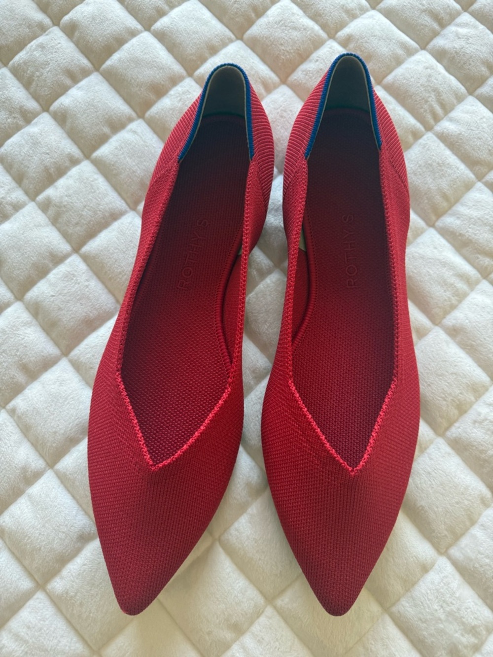 Rothy’s Point Red Knit Flats - women’s 11.5